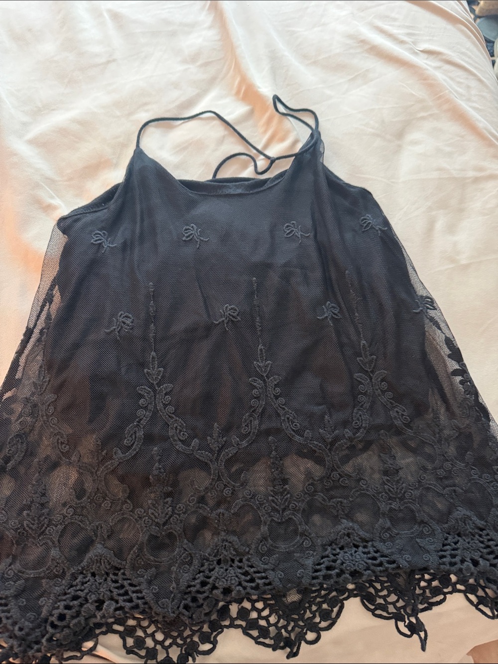 paper tee Black Lace Mesh Camisole